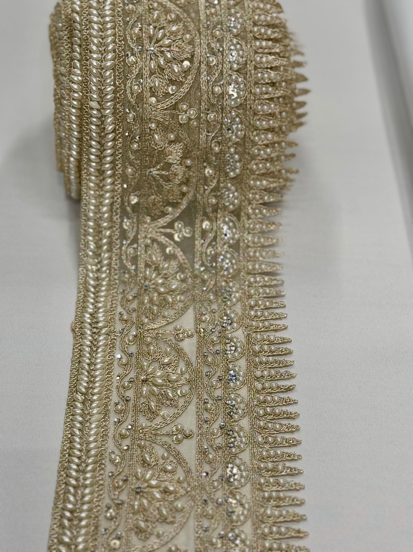 Golden festive lace trim