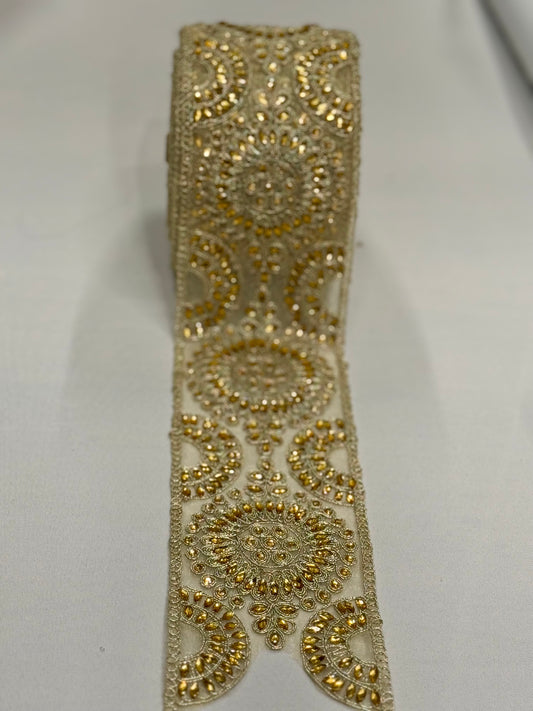 Golden festive lace trim