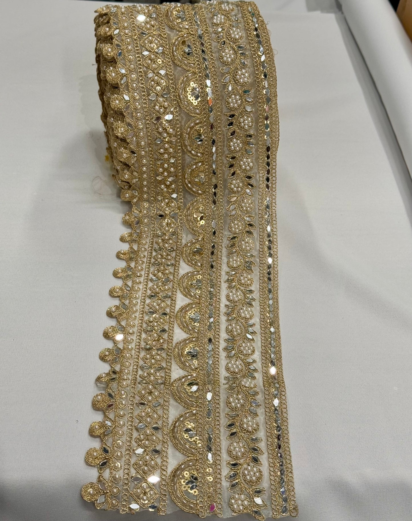 Golden festive lace trim