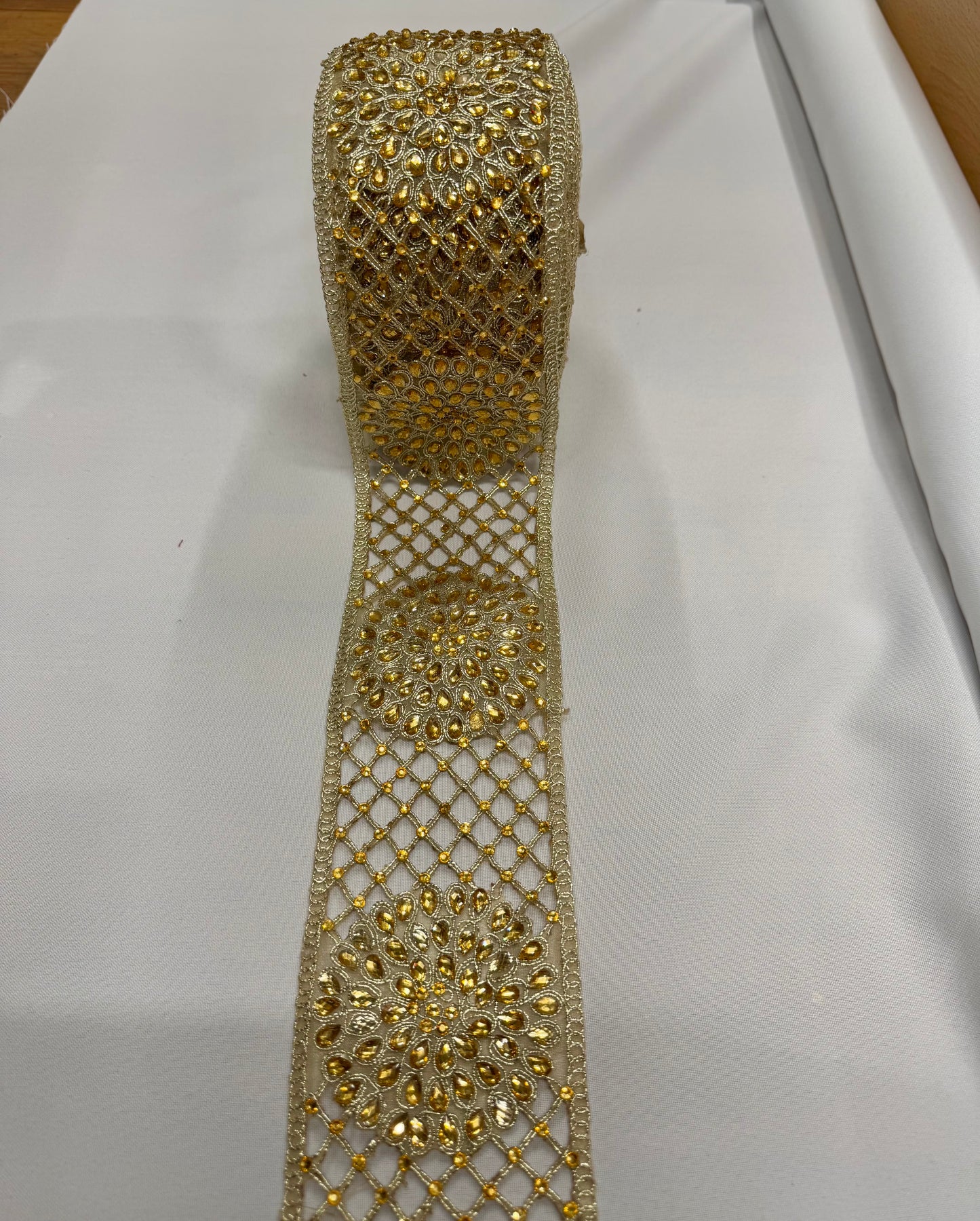 Golden festive lace trim