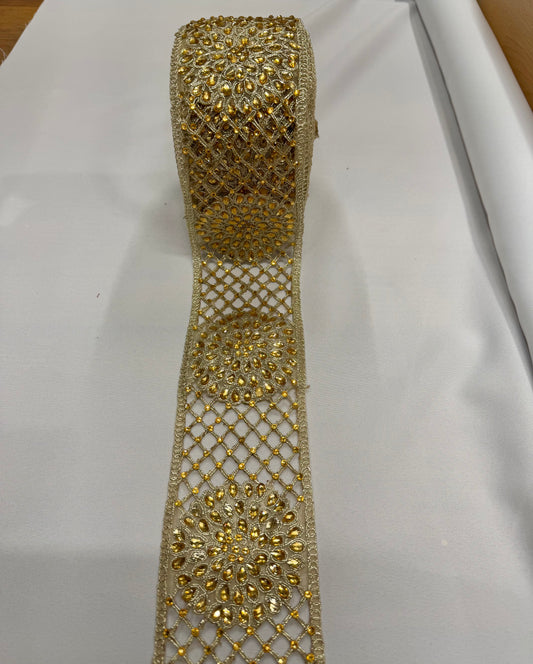 Golden festive lace trim