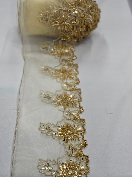 Golden festive lace trim