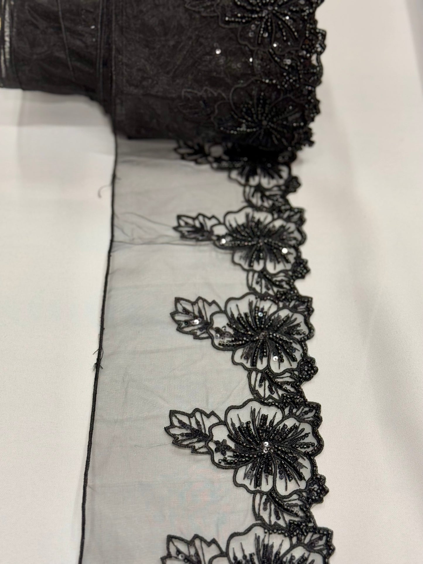 Black festive lace trim