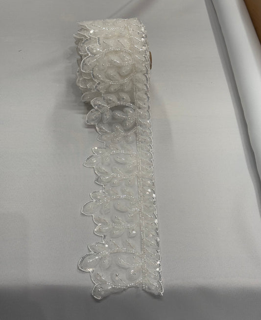 Silver festive lace trim