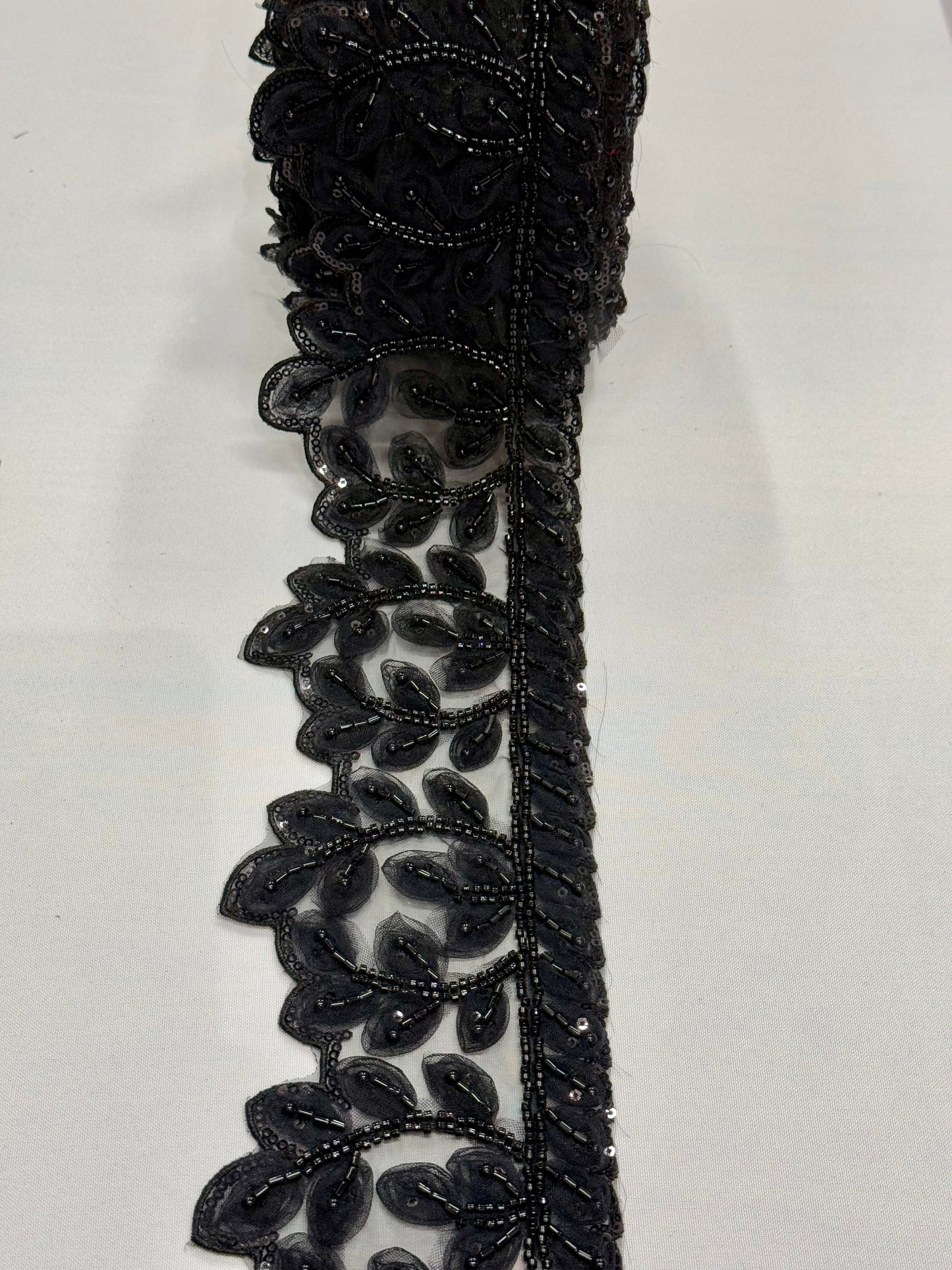 Black festive lace trim