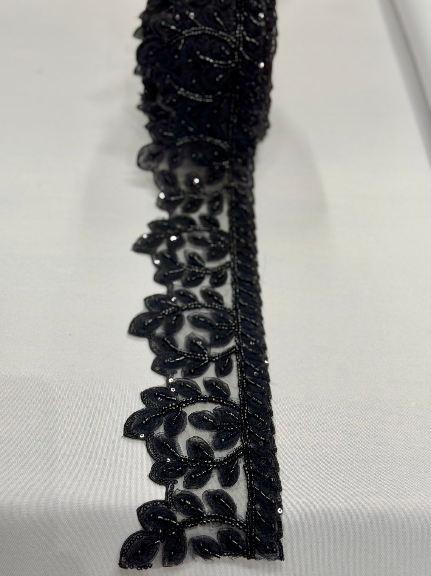 Black festive lace trim