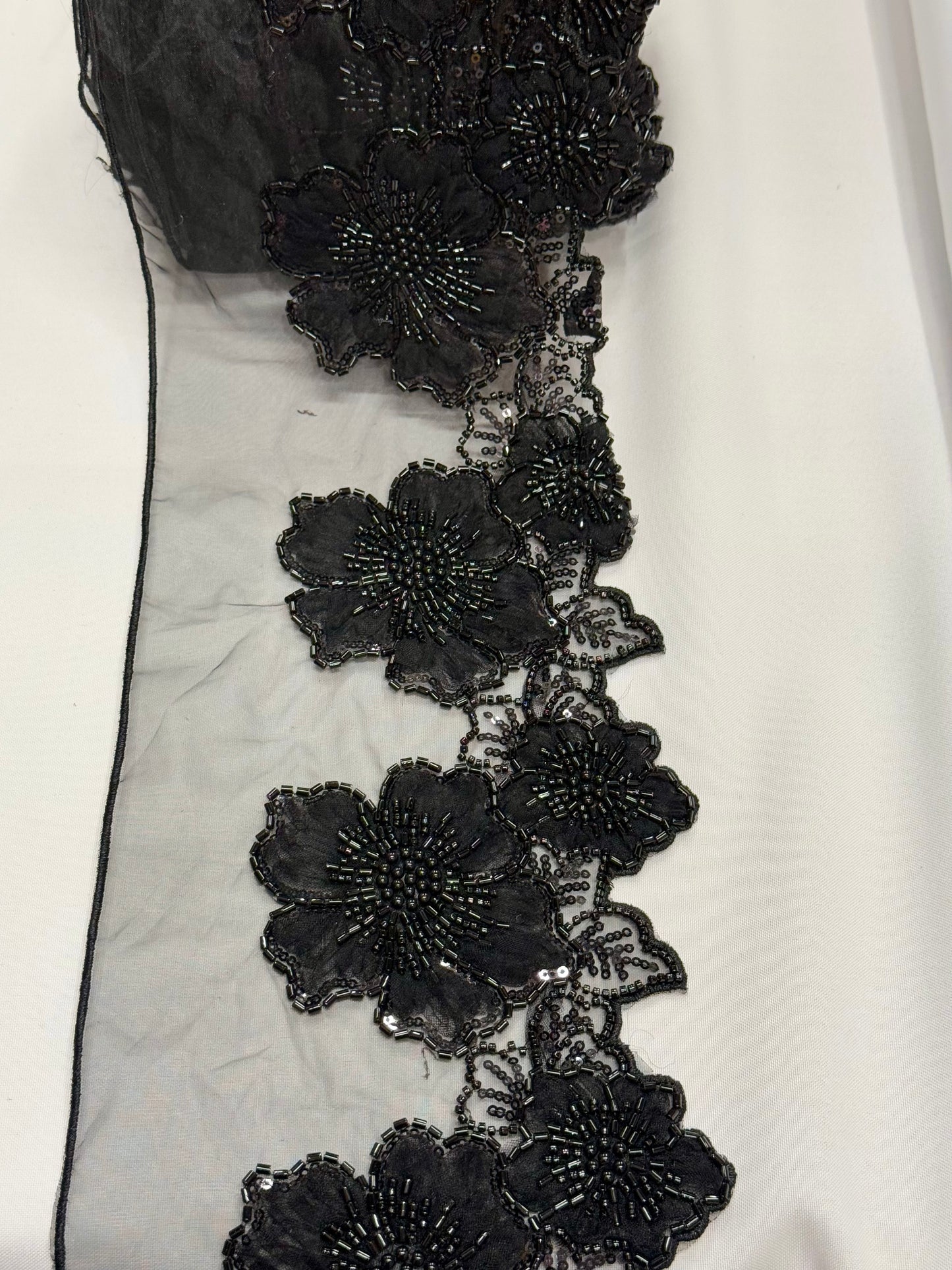 Black festive lace trim