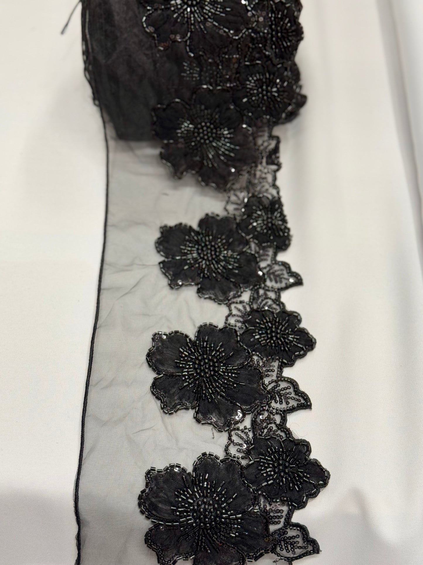 Black festive lace trim