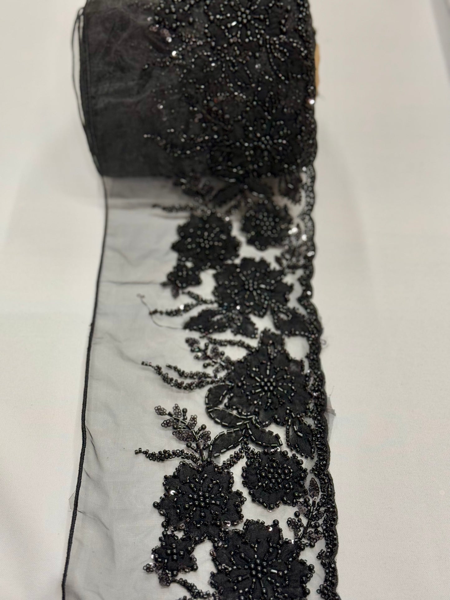 Black festive lace trim