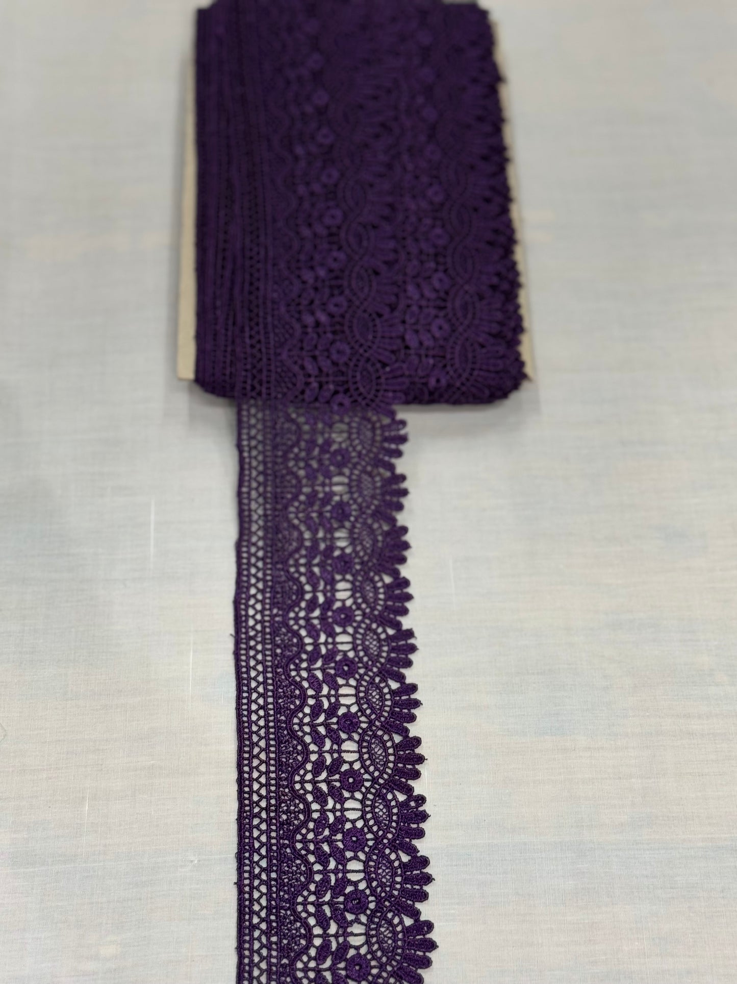 Purple crochet lace trim