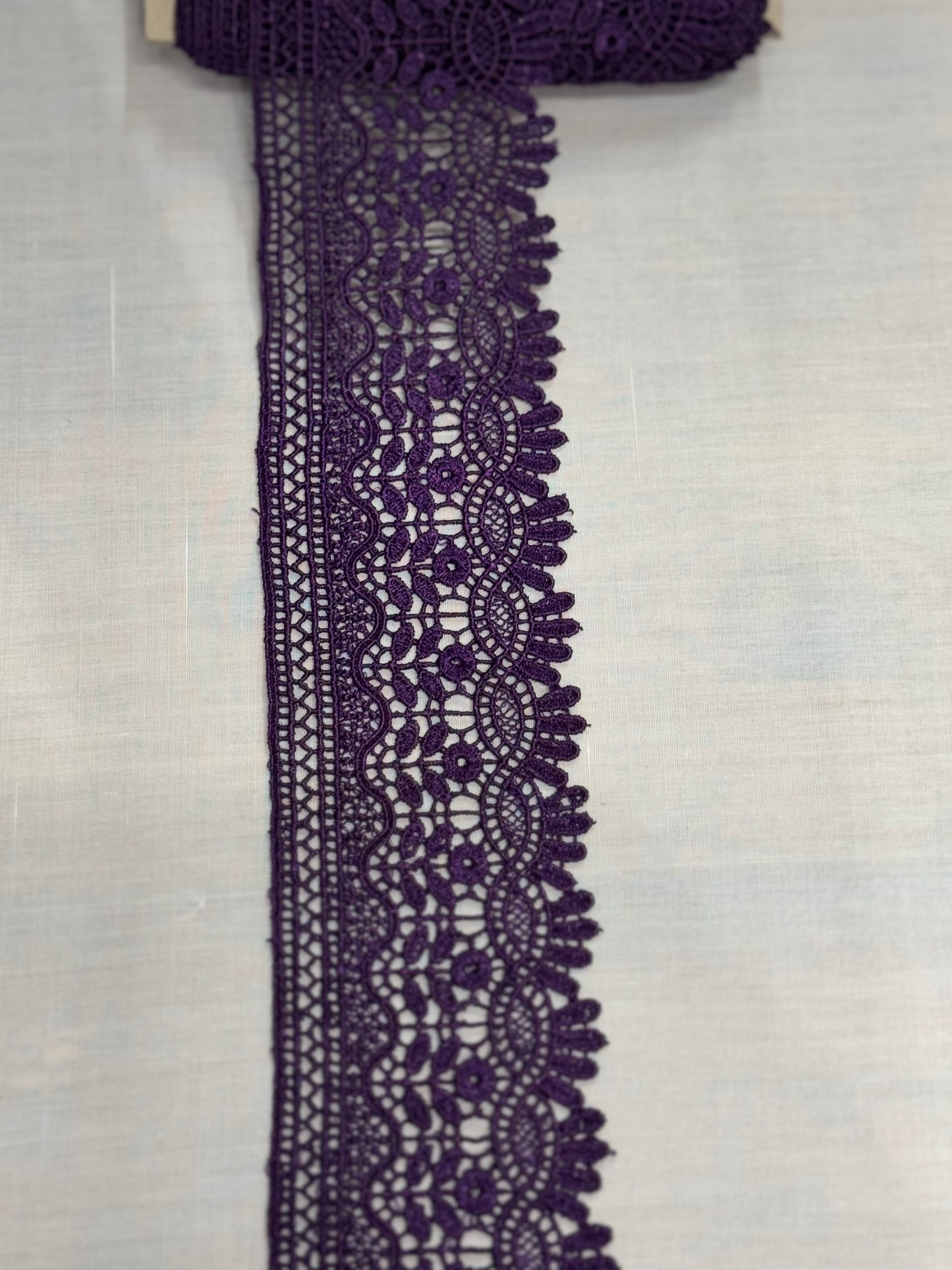 Purple crochet lace trim