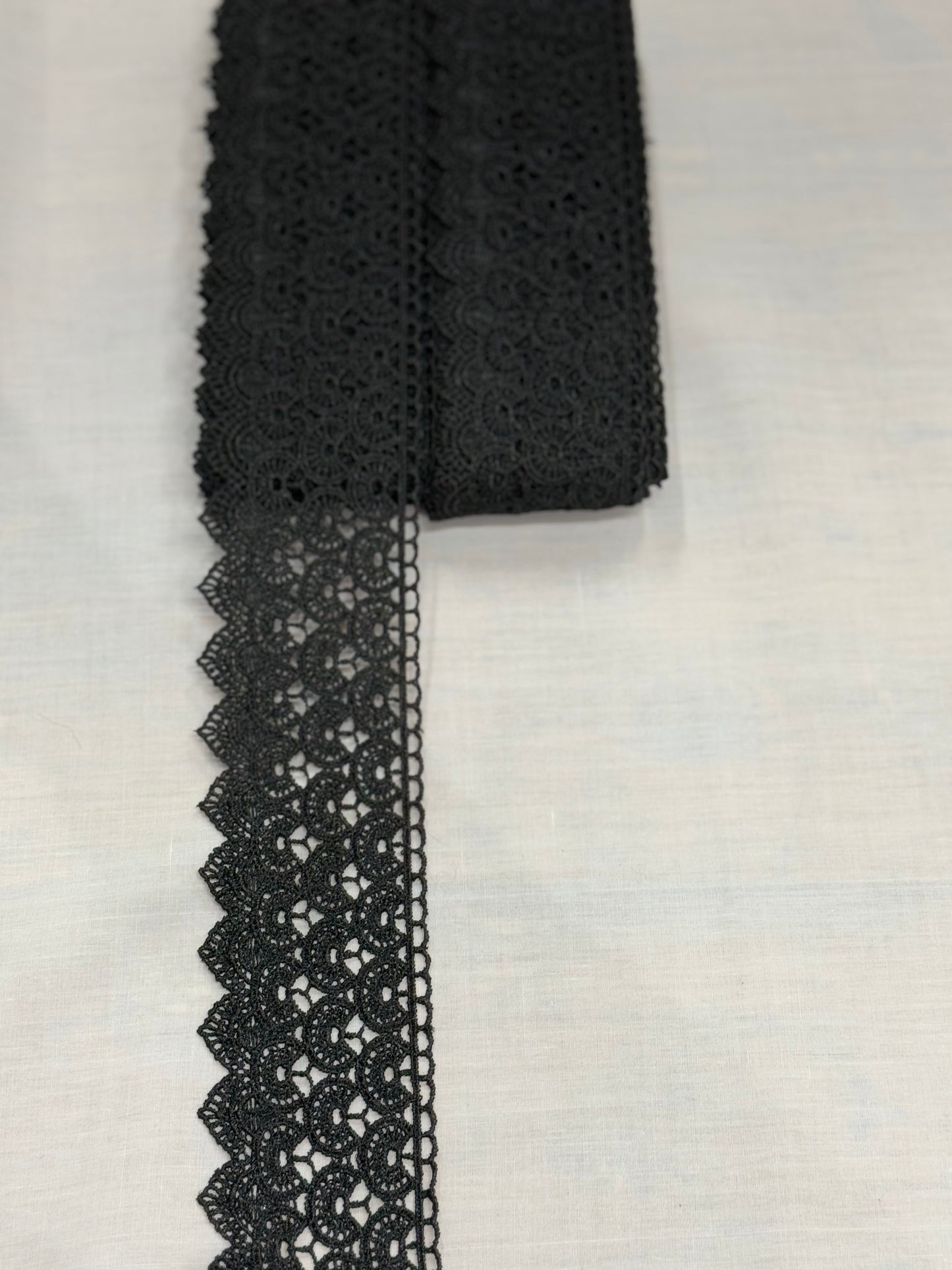 Black loop crochet lace trim