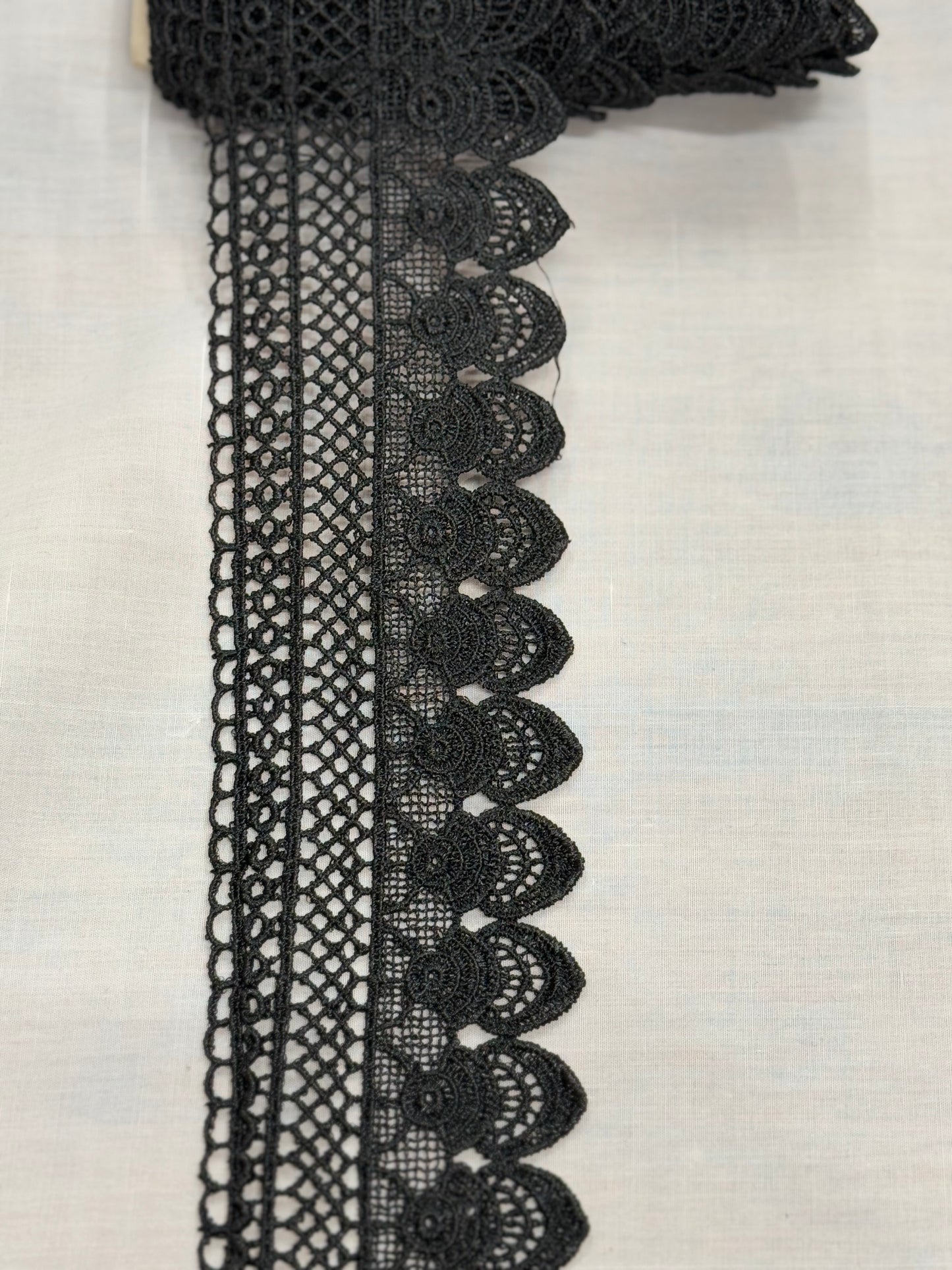 Black crochet lace trim