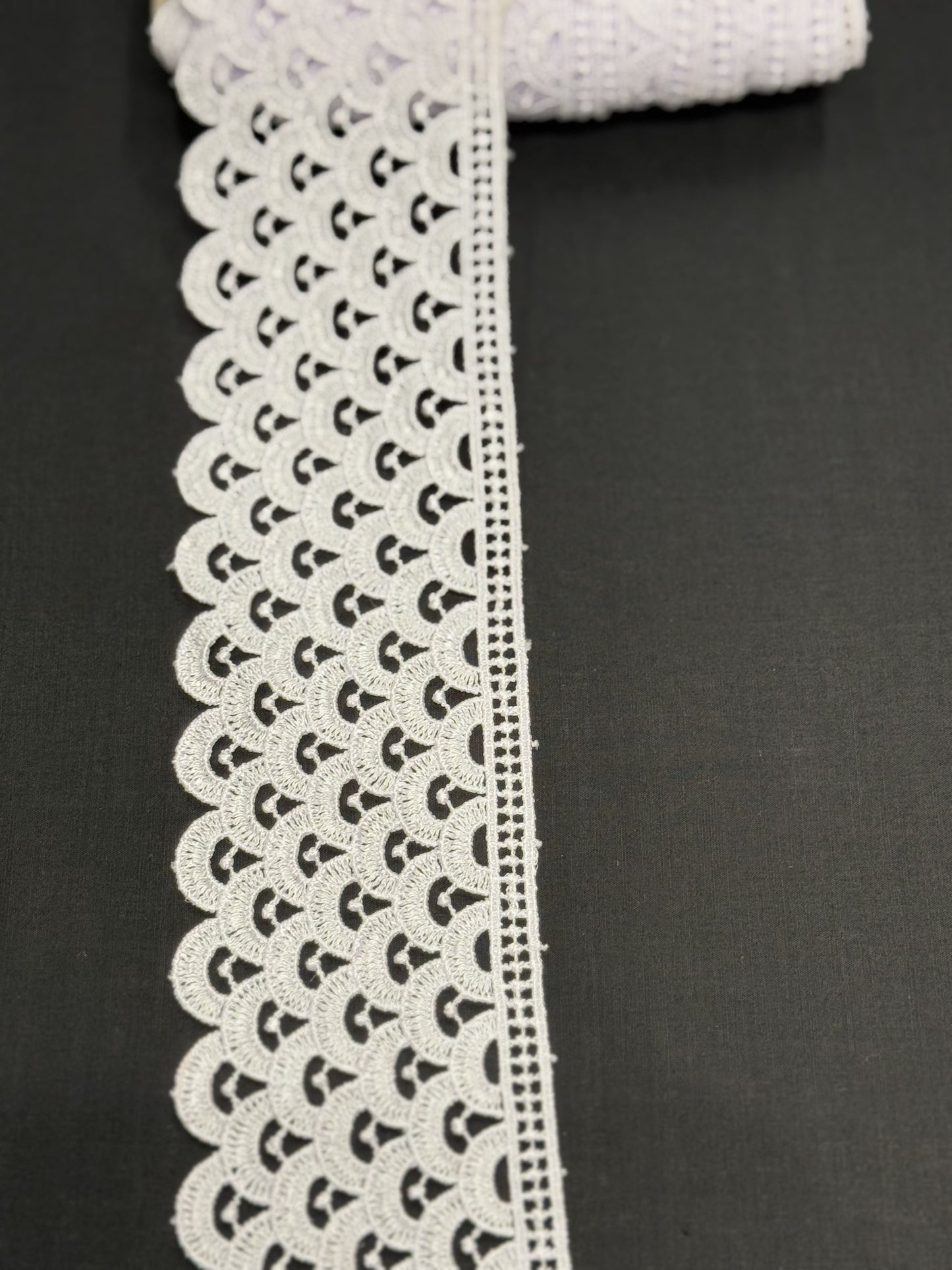 White crochet lace trim