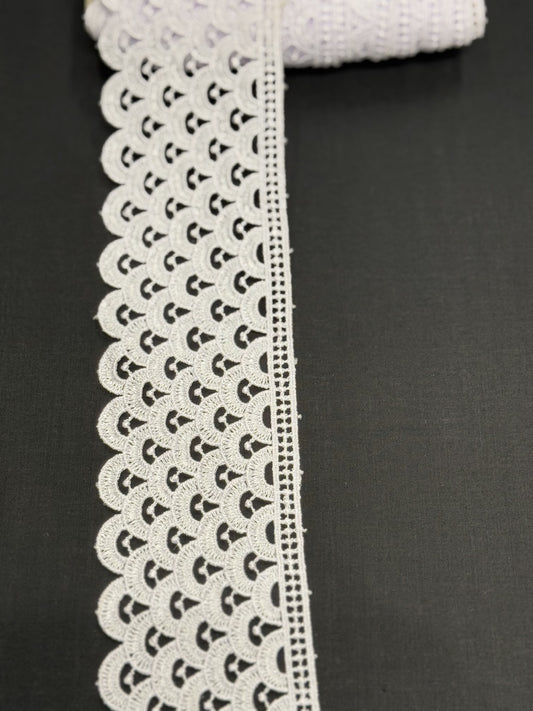 White crochet lace trim