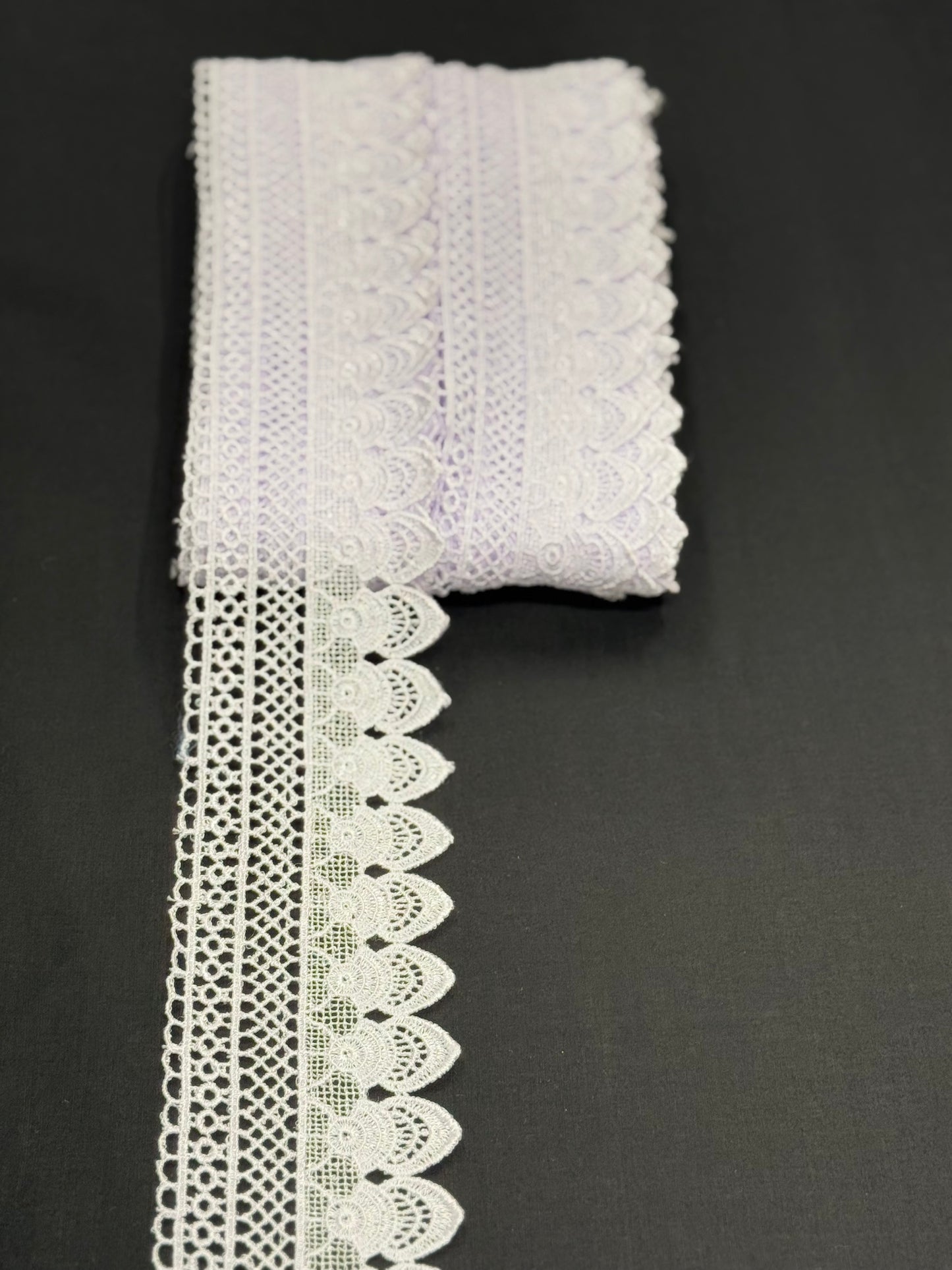 White crochet lace trim