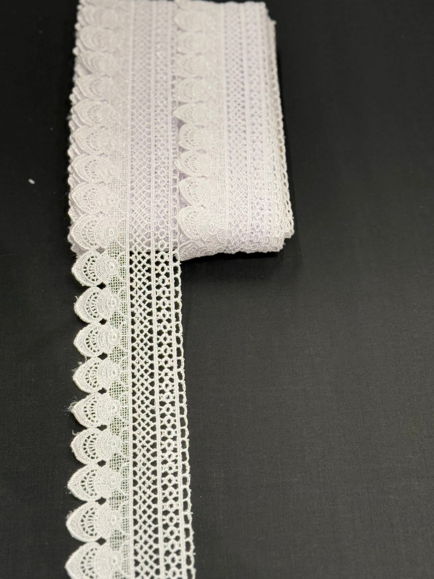 White crochet lace trim