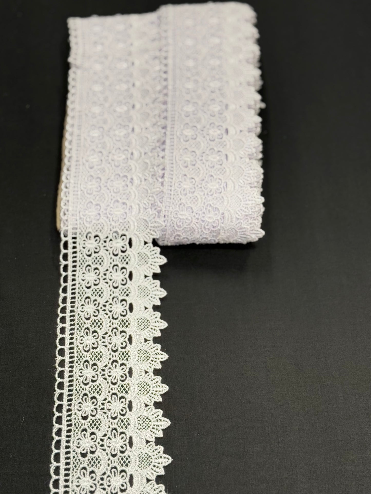 White crochet lace trim