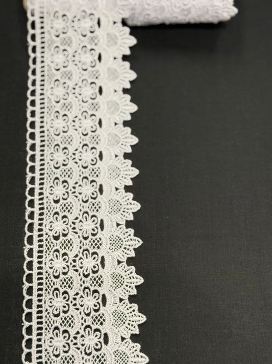 White crochet lace trim