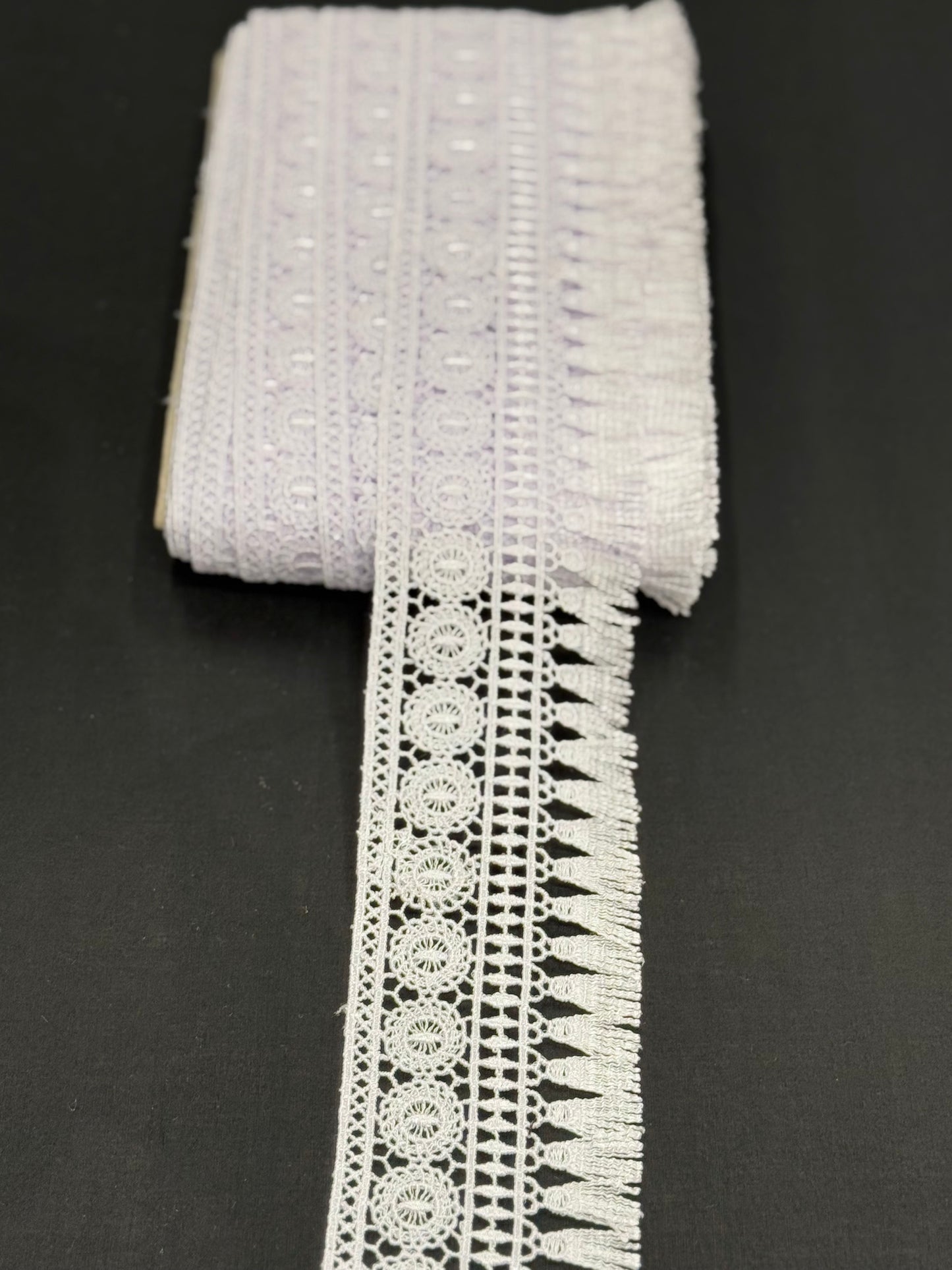 White crochet lace trim