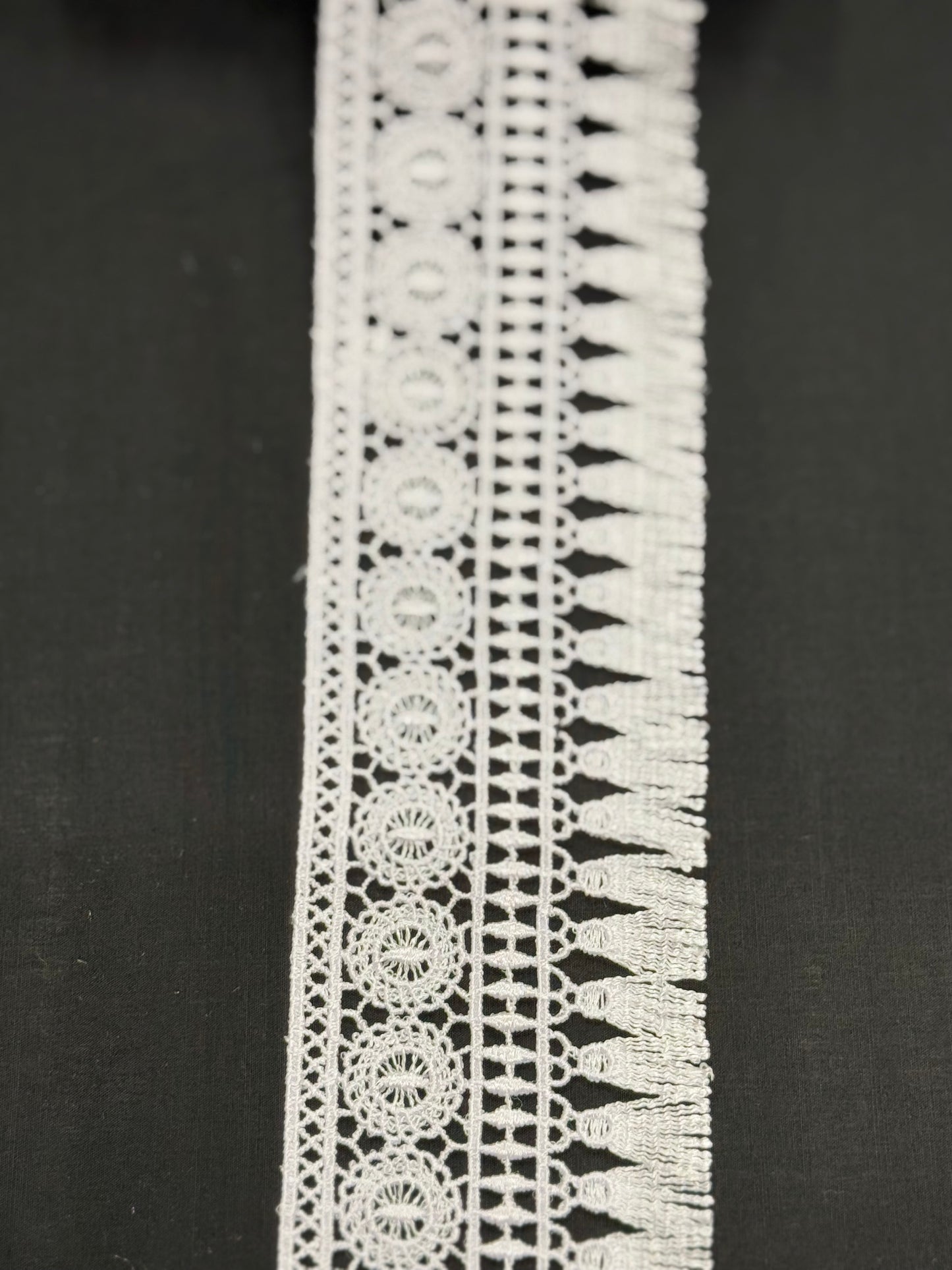 White crochet lace trim