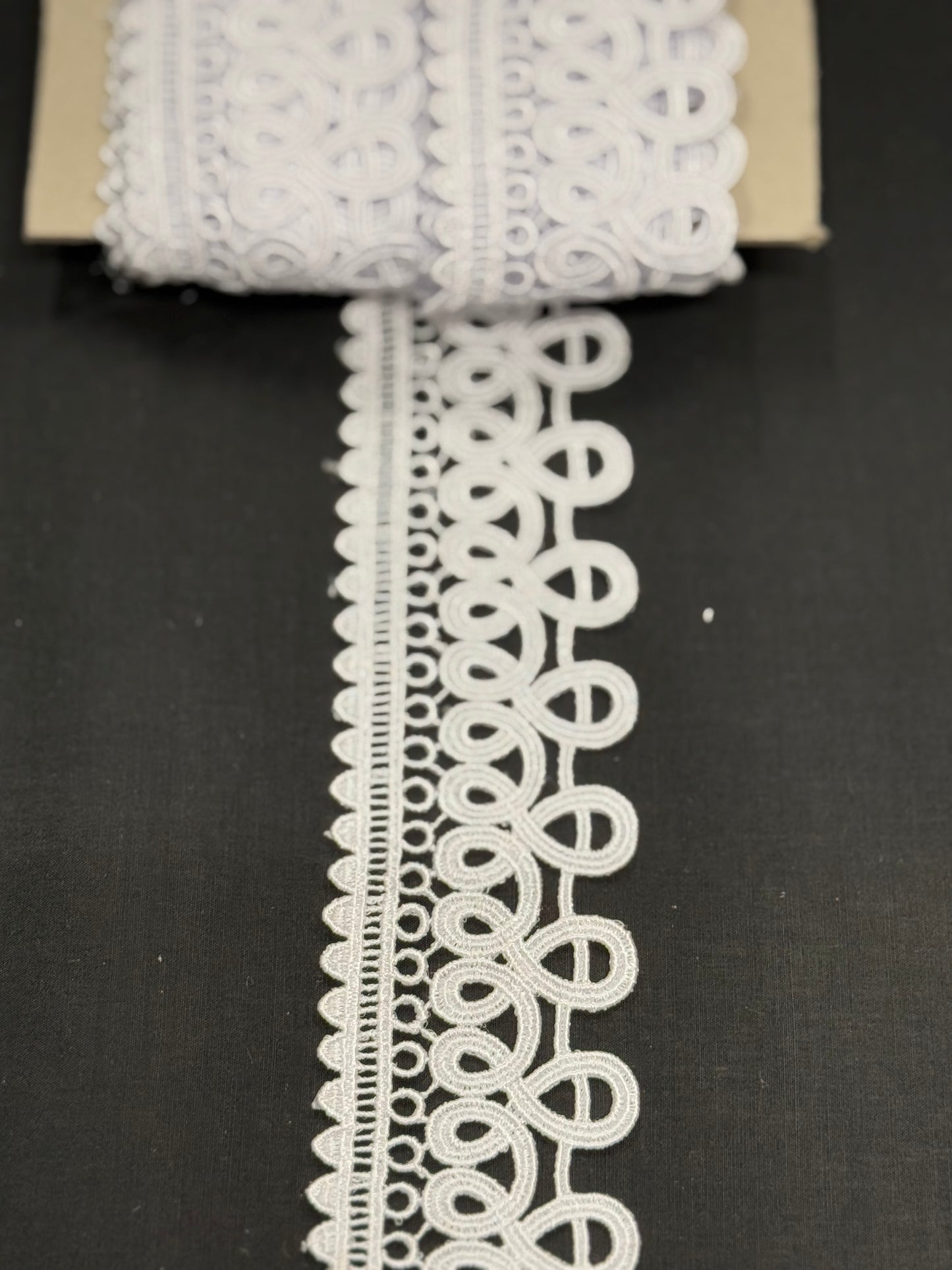 White crochet lace trim