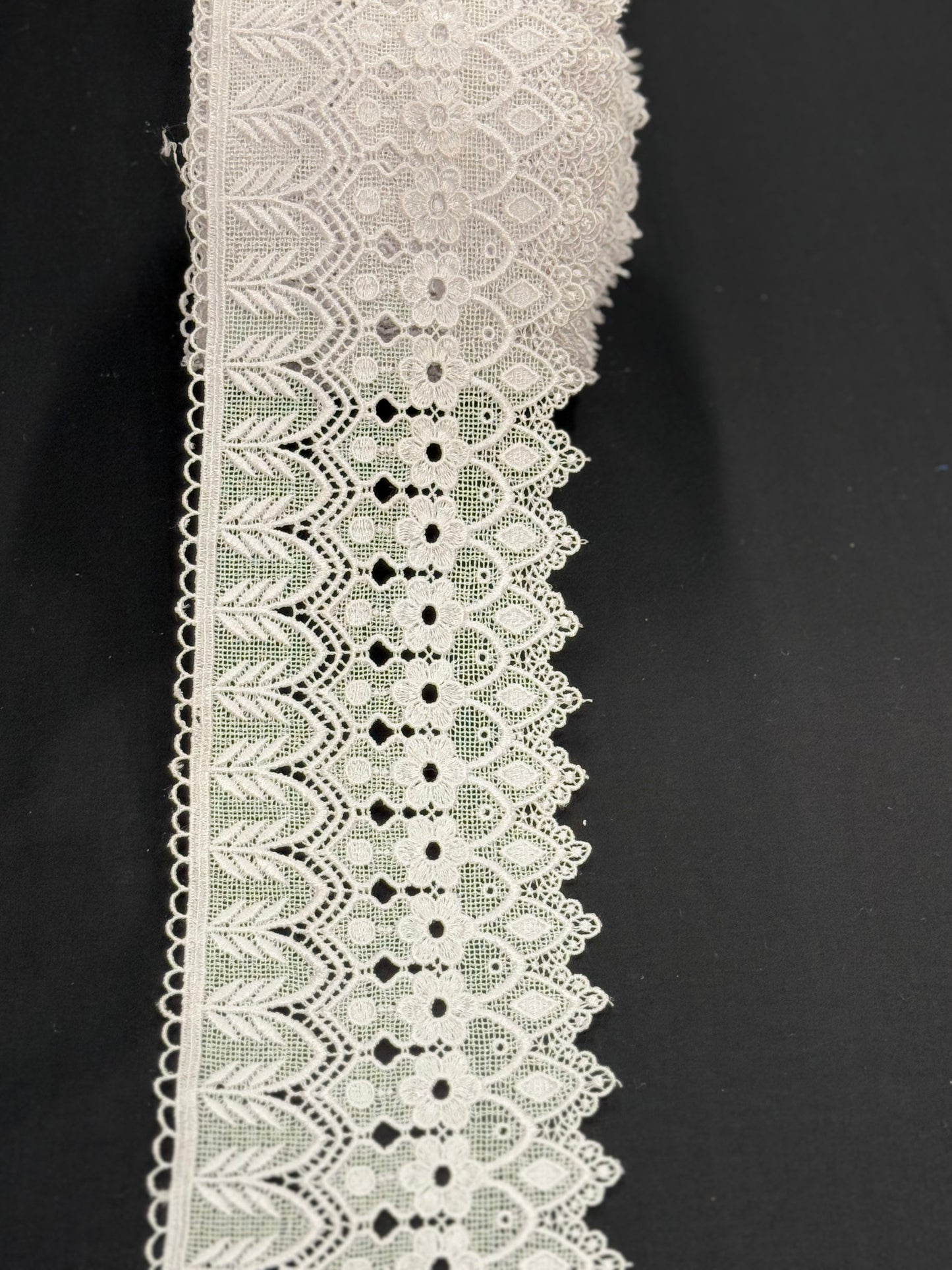 White crochet lace trim