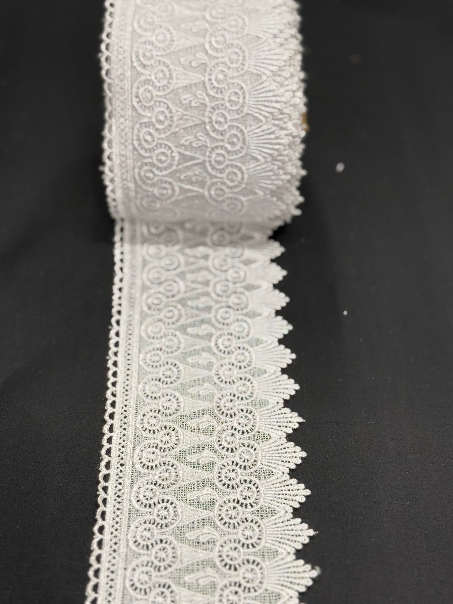 White crochet lace trim