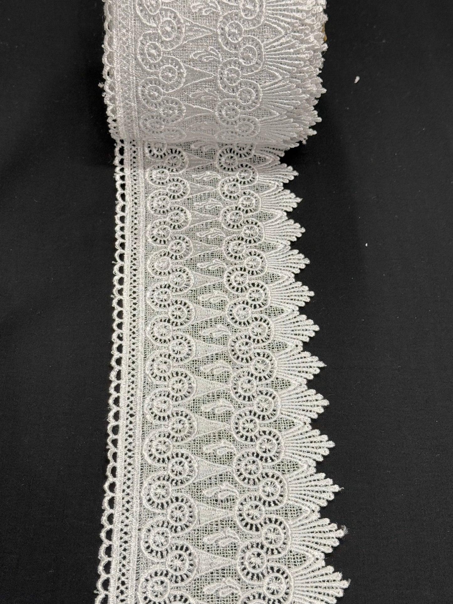 White crochet lace trim