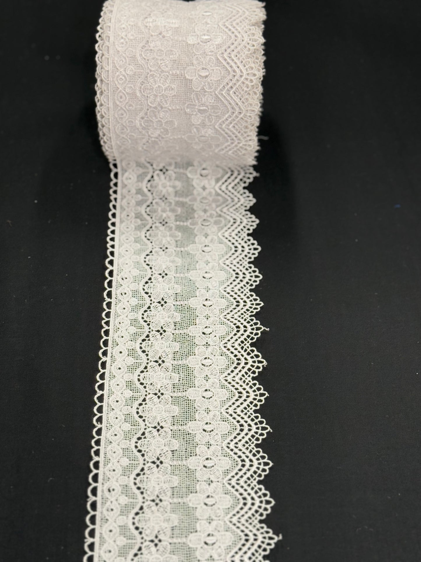 White crochet lace trim