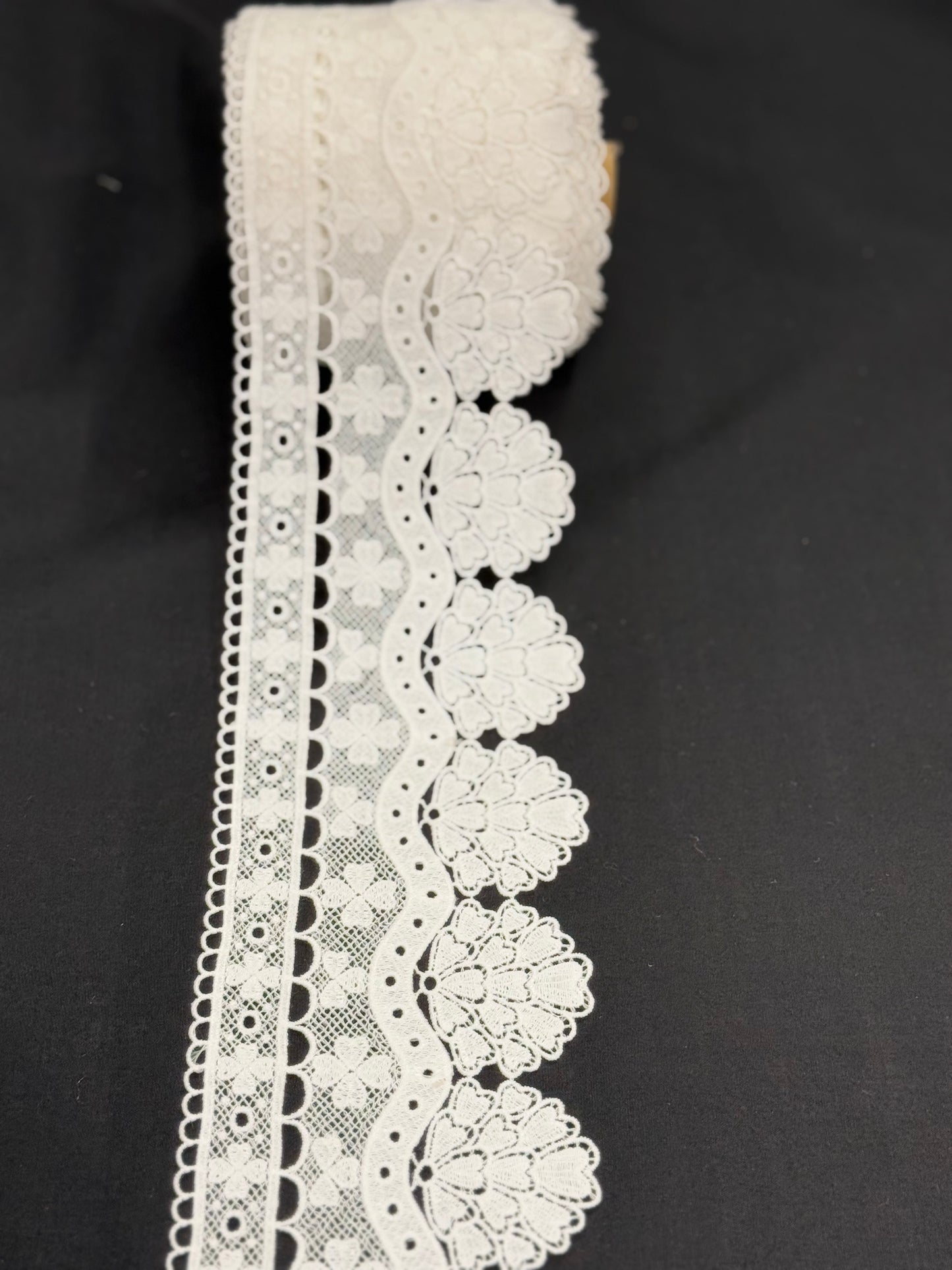 White crochet lace trim