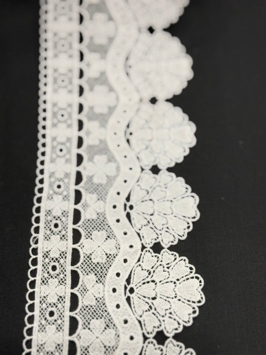 White crochet lace trim