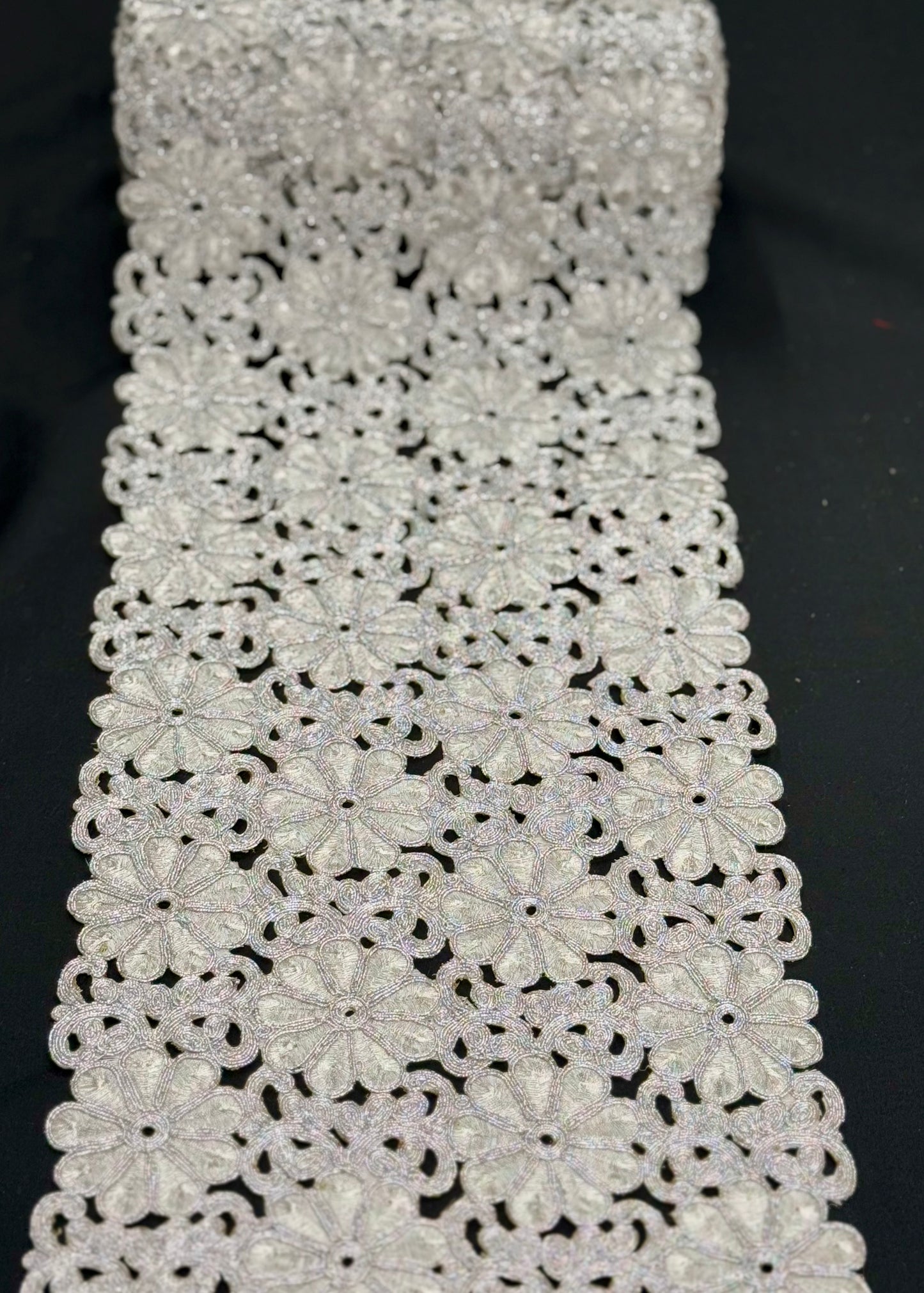 White festive lace trim