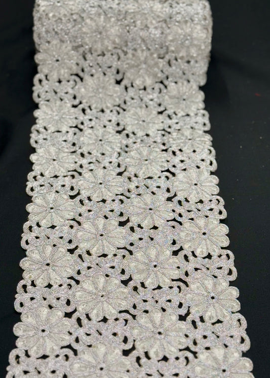 White festive lace trim